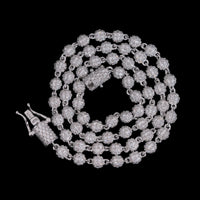Cadena de bolas de 5 mm con diamante sintético – Oro de 14k