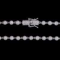 Cadena de bolas de 5 mm con diamante sintético – Oro de 14k