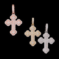 Colgante Cruz con Diamantes de Laboratorio – Oro de 14k
