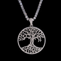 Colgante Círculo Árbol de la Vida Diamante de Laboratorio – Oro de 14k