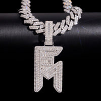 Colgante de letras personalizadas de 2.5 pulgadas, diamante de laboratorio – Oro de 14k