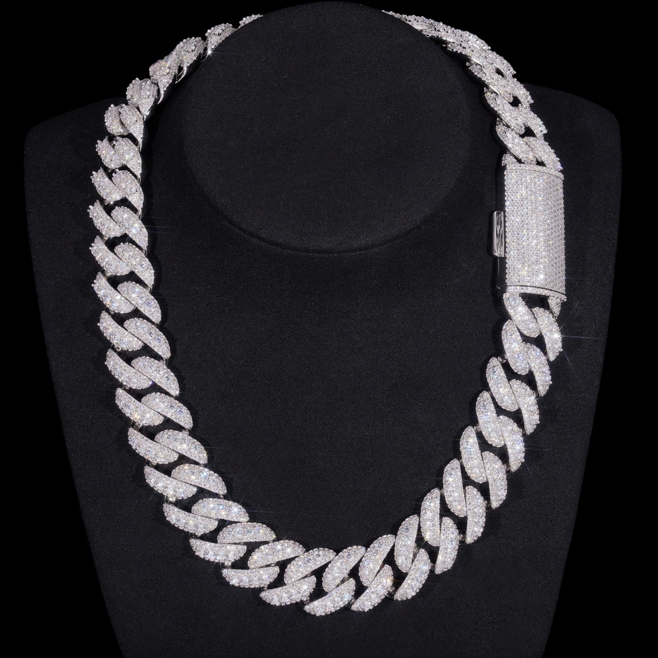 Cadena Cubana de Eslabones "Big Boy" de 20MM, Pavé Completo – Oro 14k Diamante de Laboratorio