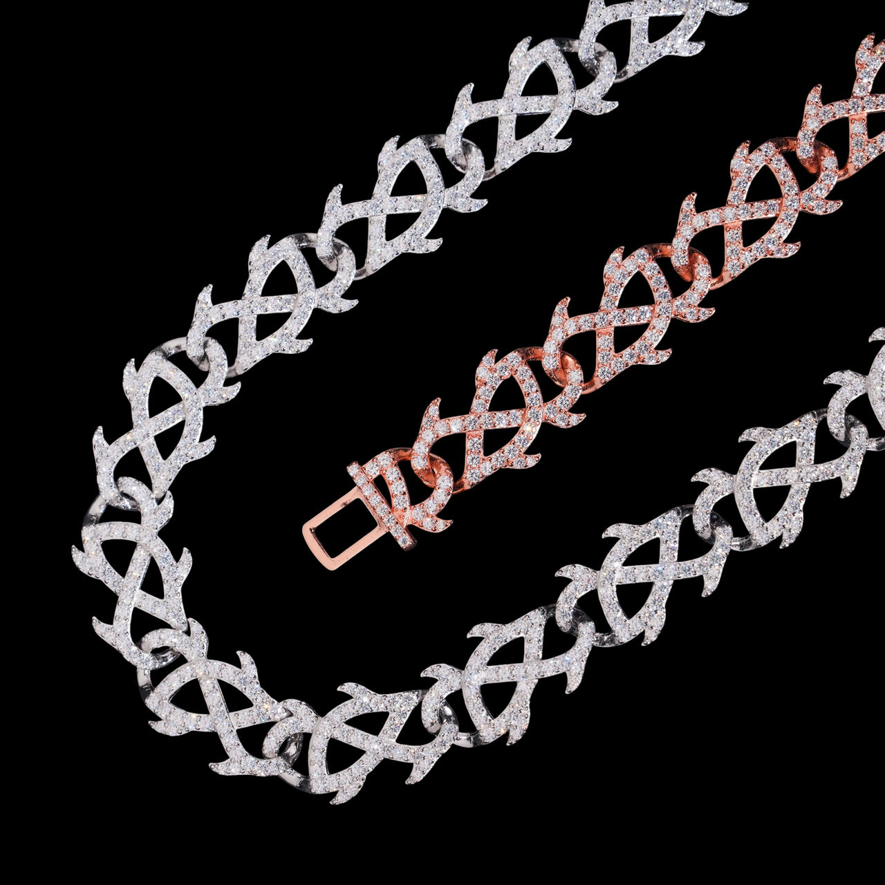 Collar eslabón Thorn de 15 mm - Diamante de laboratorio de oro de 14k