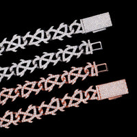 Collar eslabón Thorn de 15 mm - Diamante de laboratorio de oro de 14k