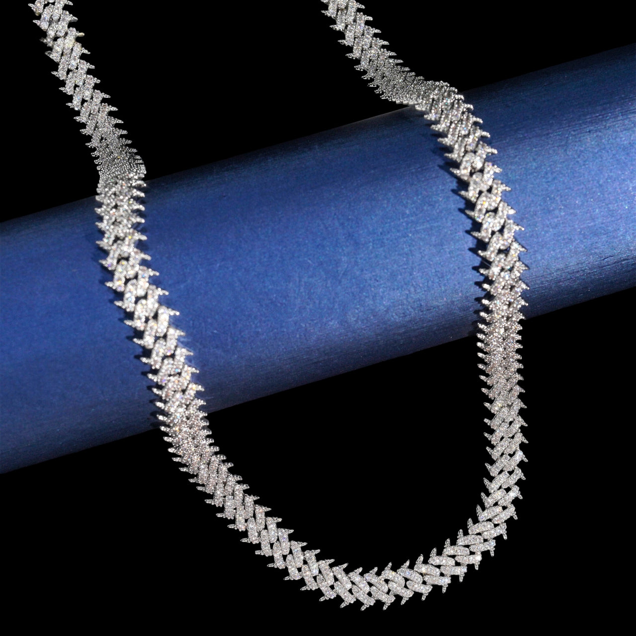Collar de púas Cuban Link – Oro de 14k Diamantes de Laboratorio