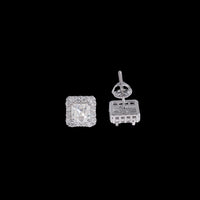 Aretes de halo cuadrados de corte Asscher con diamantes de laboratorio – Oro de 14k