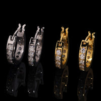 Pendientes de aro Pavé de diamantes creados en laboratorio – Oro de 14k