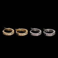 Pendientes de aro Pavé de diamantes creados en laboratorio – Oro de 14k