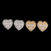 Pendientes de Corazón con Racimo de Diamantes de Laboratorio en Baguette – Oro de 14k