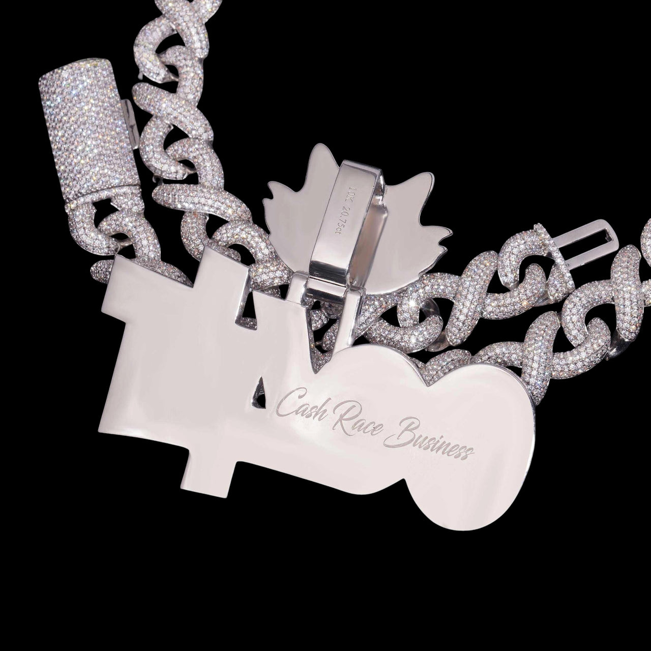 Colgante personalizado de diamante de laboratorio de 3.5 pulgadas – Oro de 14k