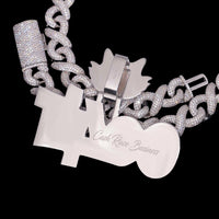 Colgante personalizado de diamante de laboratorio de 3.5 pulgadas – Oro de 14k