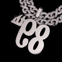 Colgante personalizado de 3.5 pulgadas con diamante de laboratorio – Oro de 14k