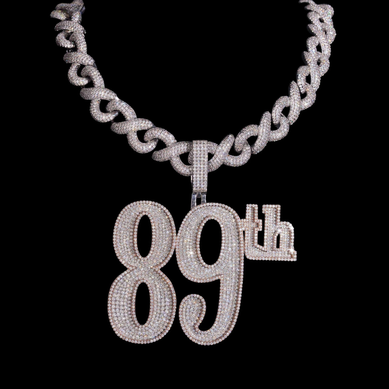 Colgante personalizado de 3.5 pulgadas con diamante de laboratorio – Oro de 14k