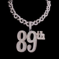 Colgante personalizado de 3.5 pulgadas con diamante de laboratorio – Oro de 14k