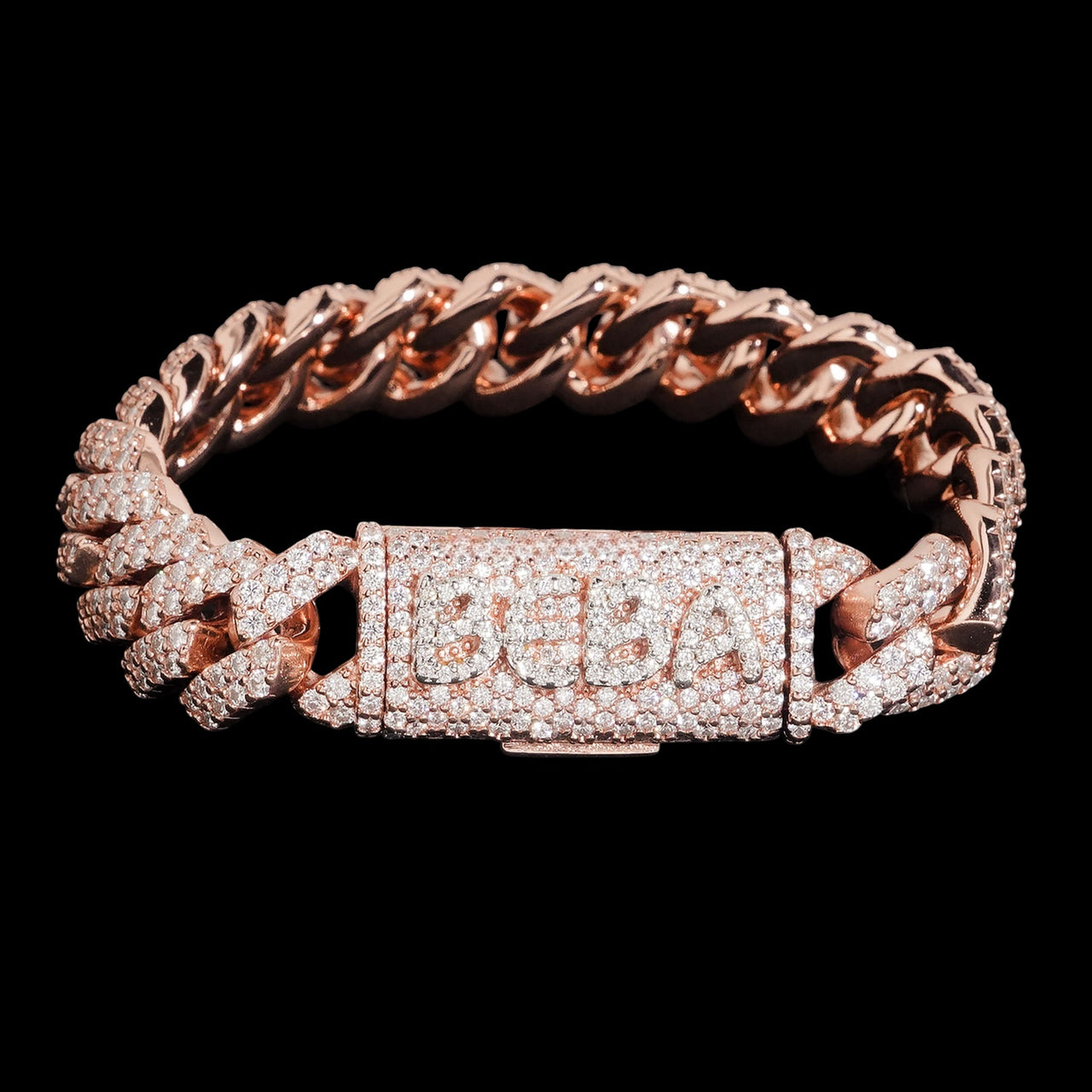 Pulsera de eslabones cubanos Miami de 12 mm y 2 hileras con diamantes de laboratorio – Oro de 14k REPARAR ESTO