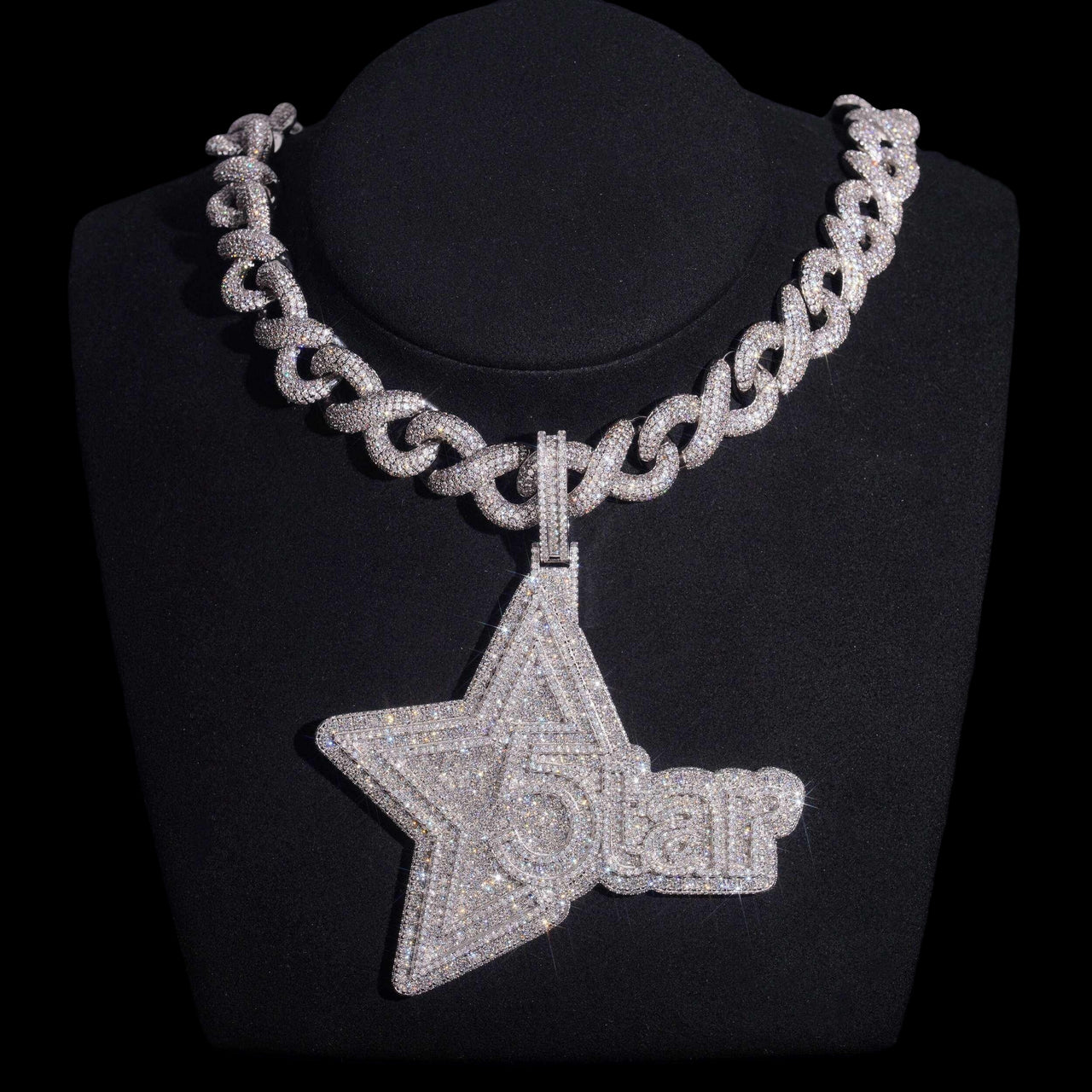 Colgante personalizado de diamante de laboratorio de 3.5 pulgadas – Oro de 14k