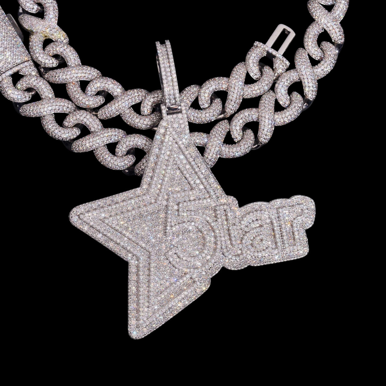 Colgante personalizado de diamante de laboratorio de 3.5 pulgadas – Oro de 14k