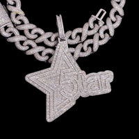Colgante personalizado de diamante de laboratorio de 3.5 pulgadas – Oro de 14k