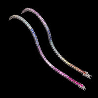 Pulsera de tenis de corindón arcoíris de 3mm con circonitas